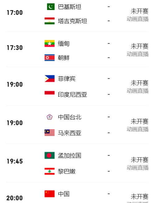 中国队赛程世预赛