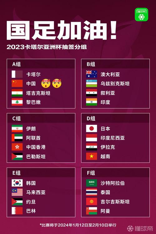 亚洲杯2024赛程时间表国足