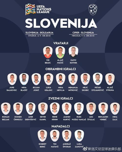 斯洛文尼亚队员名单